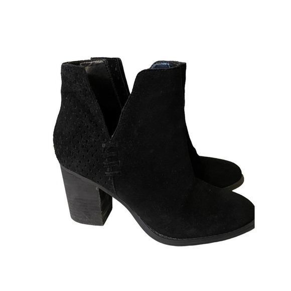 Steve Madden Shepp Booties Black Suede Leather Size 6.5 - Picture 3 of 8
